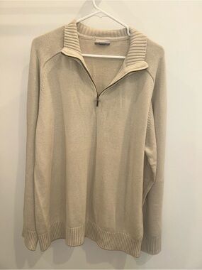 Men’s 1/4 zip sweater beige